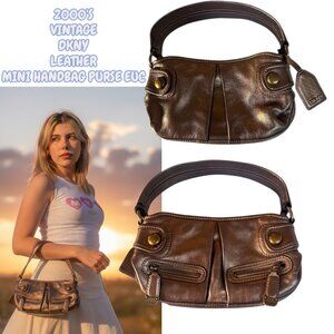 2000'S VINTAGE MINI HANDBAG DKNY LEATHER PURSE EUC
